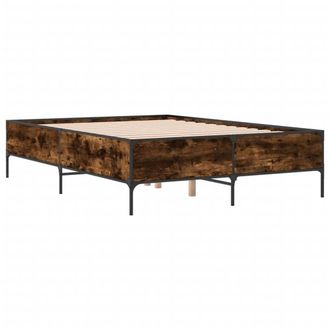 Berkfield Home Durable Bed Frame without Mattress Smoked Oak 140x190 cm in Brown
