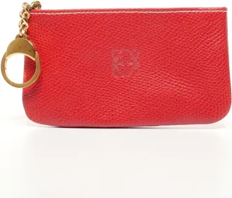 Loewe Red Color Leather Coin Purse/Coin Case (Pre-Owned)