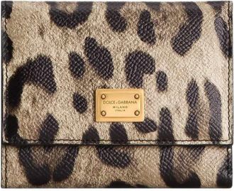 Dolce & Gabbana Portafoglio Con Zip E Stampa Leopardata-Donna