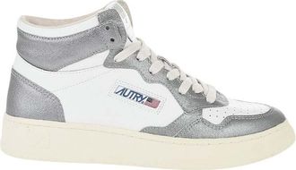 Autry White Metallic Leather Sneakers