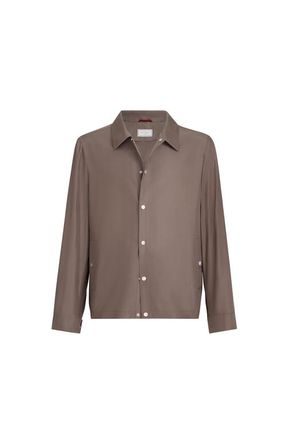 Brunello Cucinelli Silk outerwear jacket in Hazelnut at Nordstrom, Size 50 It
