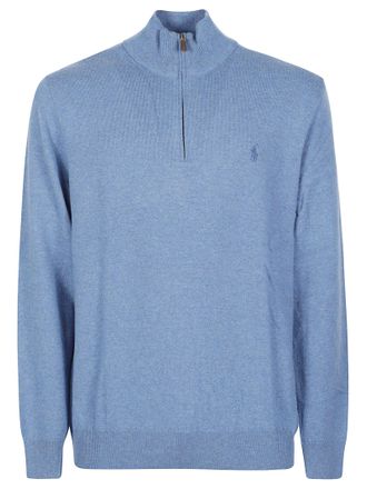 Polo Ralph Lauren Half-Zip Embroidered Logo Wool Sweater