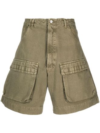 1989 STUDIO flap-pocket cargo shorts - men - Cotton/Cotton - 32 - Green