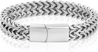 Crucible Jewelry Mens Polished Double Franco Chain Cuff Bracelet