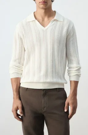 Mango Polo Collar Sweater in Off White at Nordstrom, Size Medium