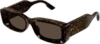 Gucci Stijlvolle Zonnebril - Dames - Zonnebrillen - Bruin - 53 MM - Accessoires