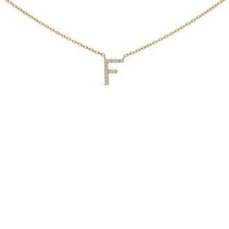House of Brilliance 10K Gold Diamond Accent A-Z Block Initial Pendant Necklace