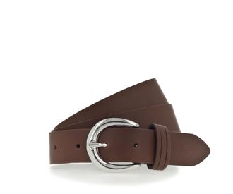 Tamaris Lederg&uuml;rtel TAMARIS Clara Silver, Damen, Gr. 11,5, braun, Rindsleder, unifarben, Basic, G&uuml;rtel Lederg&uuml;rtel, mit gl&auml;nzender silberfarbener Schliesse