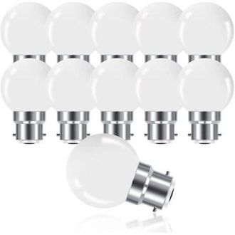 OEM Bombilla Led B22 De 3w Con Casquillo De Bayoneta, Minibombilla Tipo Globo B22 G45, Luz Blanca C&aacute;lida 3000k, 280lm, No Regulable, Paquete De 10 [clase 