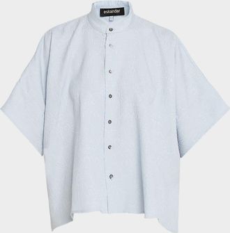 Eskandar A-Line Textured Silk Shirt