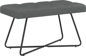 vidaXL Banco Con Tapicer&iacute;a Con Botones Gris Oscuro 80 X 40 X 46 Cm Vidaxl