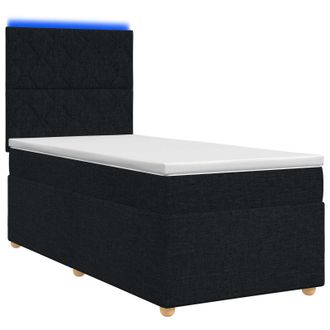 vidaXL Letto Box Spring Con Materasso Nero 100 X 200 Cm Tessuto Vidaxl