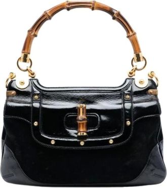 Gucci Pre-owned Handbags, female, Black, Size: ONE SIZE Pre-owned Vintage Suede Handbag