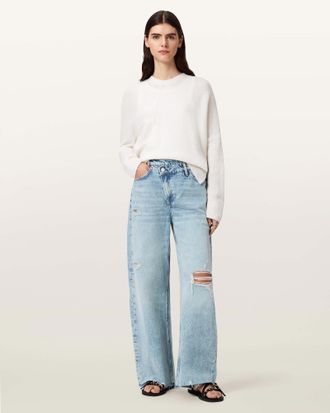 AllSaints Aki Mid Rise Crossover Jeans