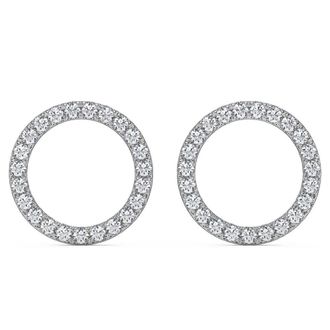 Pompeii3 1/4Ct Circle Diamond Earrings in White, Yellow, or Rose Gold Lab Grown
