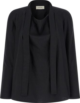 Christophe Lemaire Womens Black Cotton Blouse