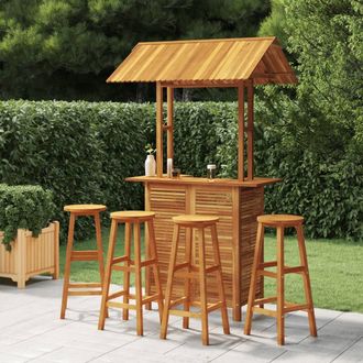 Berkfield Home 5 Piece Garden Bar Set Solid Wood Acacia in Brown