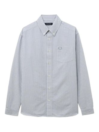Fred Perry logo-detail striped shirt - White