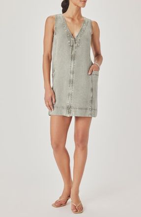 Splendid Lounge Zip Front Minidress in Eucalyptus Green at Nordstrom, Size X-Small