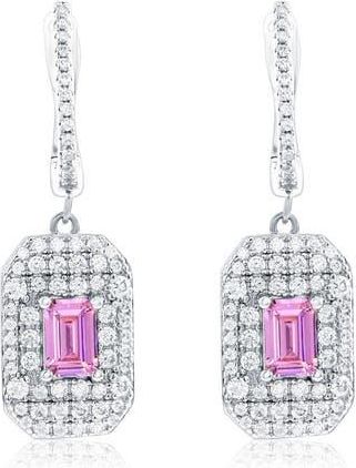 Suzy Levian Cubic Zirconia Drop Earrings in Pink at Nordstrom Rack