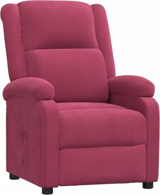 vidaXL Sill&oacute;n Reclinable De Terciopelo Rojo Tinto Vidaxl