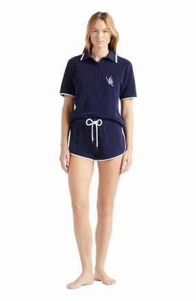 Vilebrequin Womens VBQ Line Terry Polo in Bleu Marine at Nordstrom, Size Small