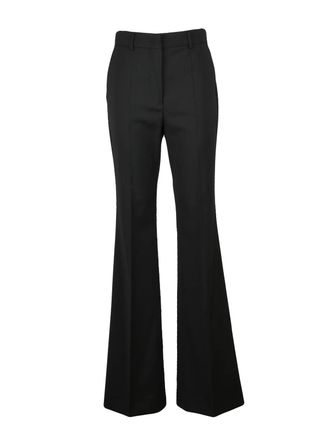 Sportmax Tailored Virgin Wool Trousers With Fitted Waist And Flared Hem