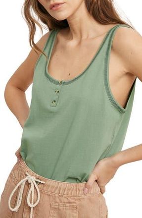 Wishlist Cotton Henley Tank in Green at Nordstrom Rack, Size Medium