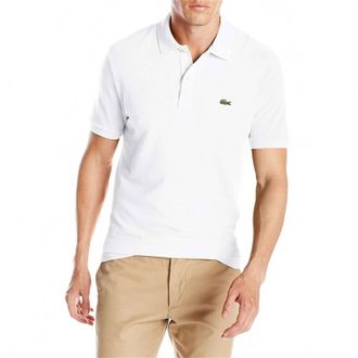 Lacoste Classic Pique Slim Fit Short Sleeve Polo In White