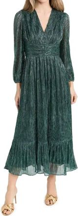 Shoshanna Clara Dress In Teal Metallic