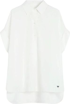 Max Mara Overhemden, Dames, Wit, S, Katoen, Ardea Katoenen Shirt met Kimono Mouwen