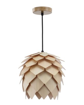 Jonathan Y Designs Jonathan Y Designs Simon 11.75In Pinecone Wood Led Pendant