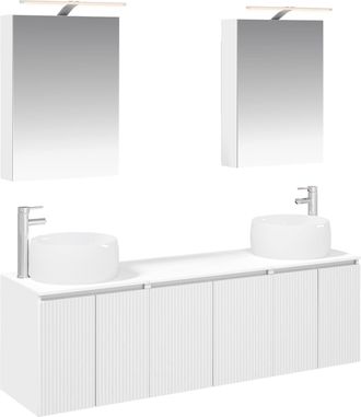 vidaXL Juego De Muebles De Ba&ntilde;o 5 Uds. Blanco Madera De Ingenier&iacute;a Vidaxl