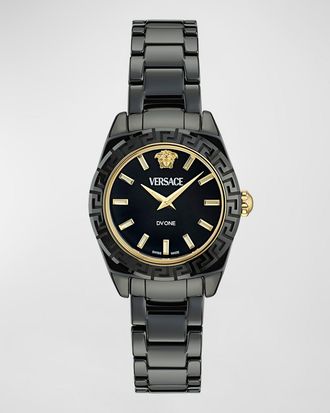 Versace 28mm DV One Watch with Bracelet Strap, Black