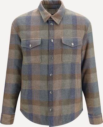 Etro Wool and cashmere check Shirt Male L