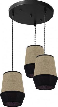 Fabrilamp Lampara Circular 3 Luces Color Saco/negro Modelo Campana - Fabrilamp