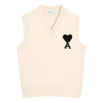 Ami Knitwear Vest Ivory UKS902-018-151
