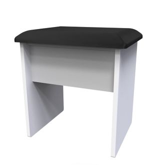Welcome Furniture Wellington Ready Assembled Dressing Table Stool - Black Matt & White - Welcome Furniture | TJ Hughes