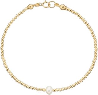 Lily & Roo Gold Beaded Single Pearl Bracelet