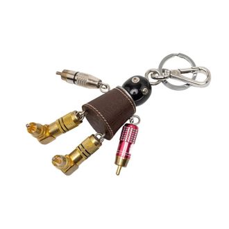 Prada Pre-owned Accessories, female, Brown, Size: ONE SIZE Pre-owned RCA Connector Charm Keychain