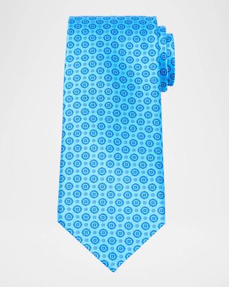 Stefano Ricci Mens Round Medallion Silk Tie