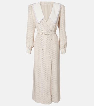 Alessandra Rich Polka-dot silk midi dress