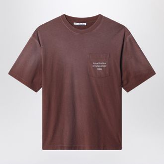 Acne Studios Logo Kurzarm-T-Shirt Schokolade