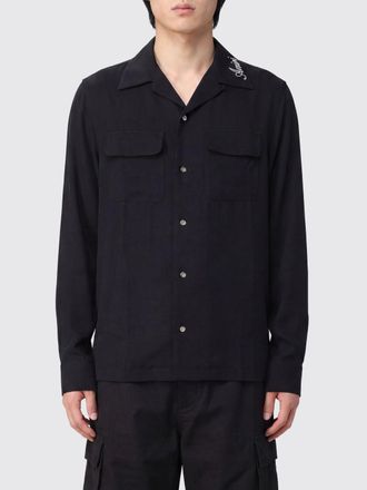 Amiri Camicia in poliestere a maniche lunghe con collo cubano e tasche a toppa