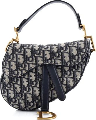 Dior Saddle Handbag Oblique Canvas Mini shoulder bag - Blauw