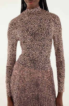 Farm Rio Baby Leopard Print Top in Baby Leopard Pink at Nordstrom, Size X-Small