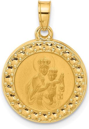Diamond2Deal 14k Yellow Gold Hollow Our Lady of Mt Carmel Medal