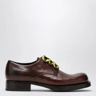Prada Scarpe stringate marroni in pelle anticata