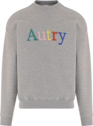 Autry Grey Embroidered Cotton Sweatshirt