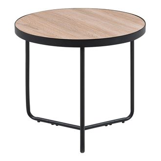 Beliani Beliani - Mesa Auxiliar De Tablero De Mdf Madera Clara Negro Industrial Moderno Melody